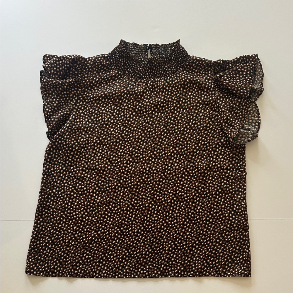 THML Brown Polka Dot Women's Top